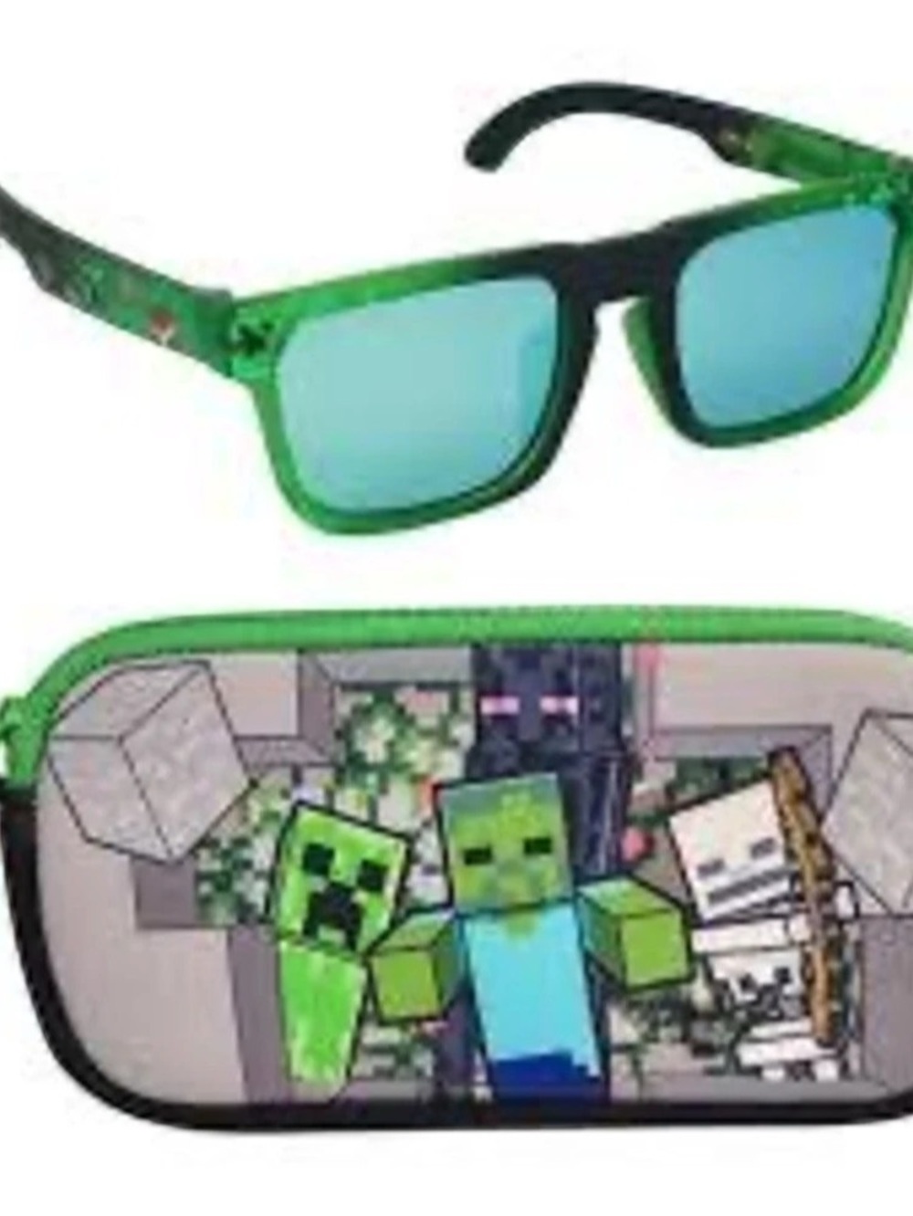 Minecraft Kids Sunglasses with Case Green & Black